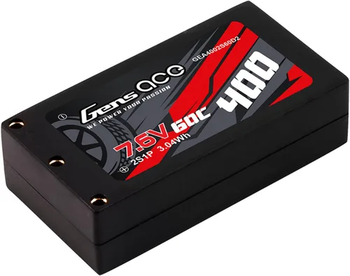 Miniatura 2 de Gens ace 400mAh 60C 7.6V HV Hardcase 2S Lipo Batería con XT-60 Plug (4Pcs)