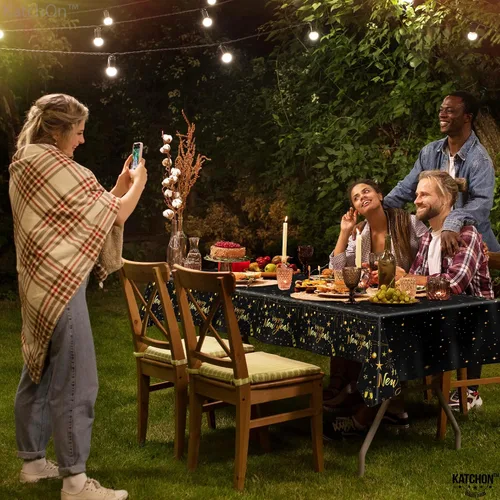 Miniatura 5 de KatchOn, Mantel de feliz año nuevo – 108 x 54 pulgadas, paquete de 3 Decoraciones de Año Nuevo 2026 Mantel de feliz año nuevo 2026