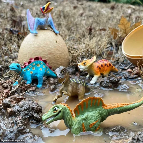 Miniatura 3 de Safari Ltd. Dino Dana Baby Spinosaurus in Egg Figurine - Huevo de dinosaurio de 4.5 pulgadas, juguete educativo para niños, niñas y niños a partir