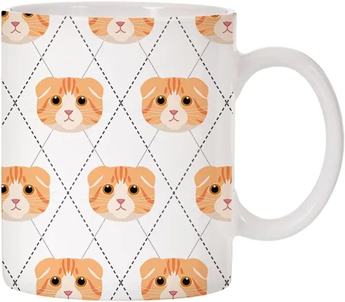 Miniatura 9 de Adorable Cat Breed Design Argyle Pattern Taza de café de cerámica (abisinian)