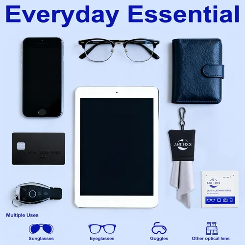 Miniatura 7 de ARCHXX 400 toallitas para lentes para lentes, + 1 bolsa con clip, limpiador de lentes de microfibra, envueltas individualmente prehumedecidas