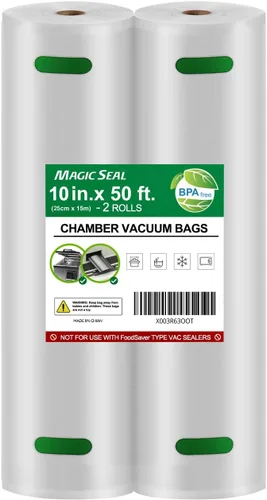 Miniatura 11 de MAGIC SEAL Bolsas selladoras al vacío de cámara de 15 pulgadas x 50 pies, bolsas suaves para almacenamiento de alimentos para preparación de comidas