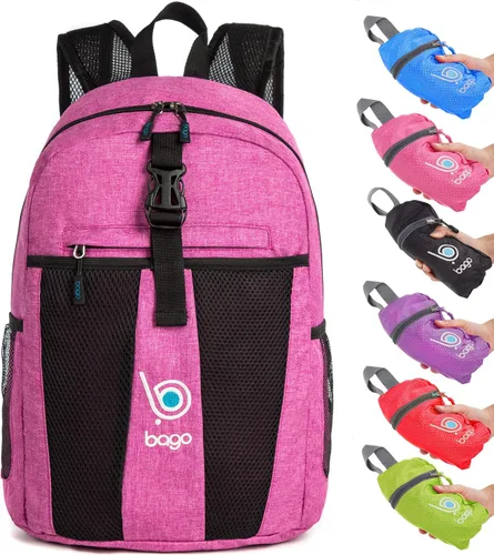bago Mochila ligera para senderismo para mujeres y hombres - Paquete de viaje de 25 litros - Mochila plegable de senderismo ultraligera para acampar