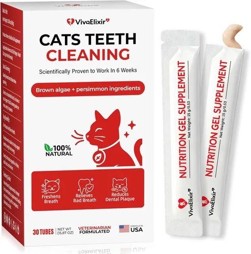 Cuidado dental para gatos y dientes de gato, gel de limpieza para gatos – Cuidado dental para gatos, cuidado bucal para gatos para refrescar el