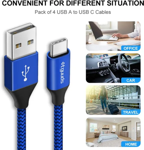 Miniatura 8 de Cable USB A a USB C de etguuds de 6 pies, paquete de 2 cables, cable de carga tipo C de 3 A de carga rápida para iPhone 17 16 15 Pro Max 16e 17 Air