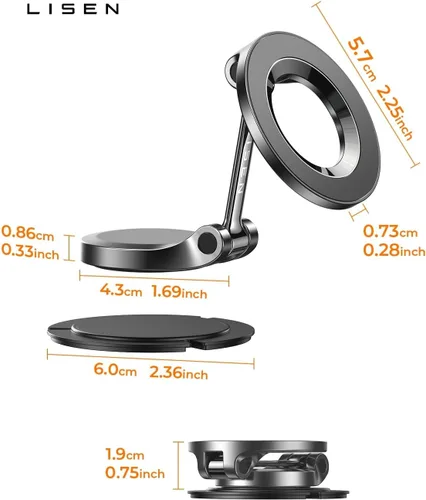 Miniatura 10 de LISEN Soporte de coche MagSafe para iPhone 17 Pro Max, soporte de teléfono ultra magnético para tablero de automóvil, accesorios de automóvil