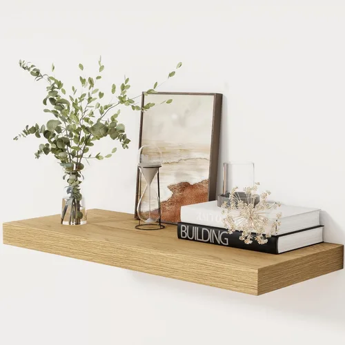 Miniatura 64 de Fun Memories - Estante flotante de 12 pulgadas, estantes de pared de madera rústica para decoración de pared y almacenamiento, estante flotante