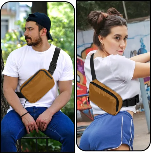 Miniatura 5 de Amazerbst Bolsa para cinturón, riñonera, bolsa para cinturón Everywhere, correa ajustable de 40 pulgadas, bolsa para cinturón para mujeres