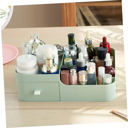 Miniatura 4 de minkissy Caja de almacenamiento de escritorio para el cuidado de la piel, maquillaje, tocador, joyero, organizador de cosméticos, vitrinas