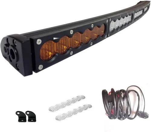 Miniatura 8 de Barra de luz LED curvada de doble color, 25 pulgadas, 120 W, color blanco, ámbar y amarillo, combo de inundación de trabajo, buceo, conducción