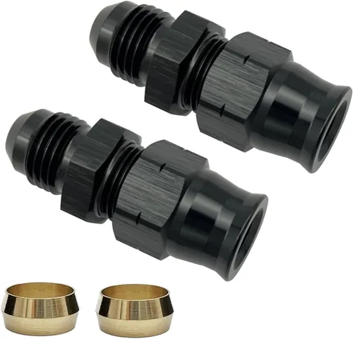 Miniatura 5 de Adaptador de tubo de combustible de línea dura de 10AN macho a 5/8 "(15.9 mm) de diámetro exterior de aluminio negro