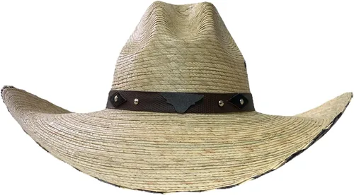 ROBAVACAS - Sombrero de palma mexicana palma real fabricado en México ala ancha sombrero para el sol exterior bloqueador solar color natural hecho