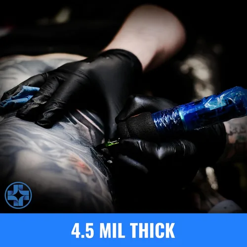 Miniatura 4 de Saniderm Guantes de tatuaje de nitrilo – Caja de 100 – Guantes desechables duraderos de 4.5 mil, sin polvo, sin látex