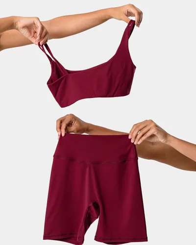 Miniatura 3 de Kamo Fitness Serenity - Pantalones cortos de cintura alta, entrepierna de 6 pulgadas, sin costura frontal, aptos para muslos, con costuras en V