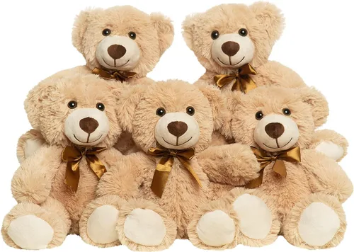 Miniatura 11 de Paquete de 5 osos de peluche a granel, juguetes de peluche, regalo para niños y novias, osos de peluche de 13.5 pulgadas para Navidad, San Valentín