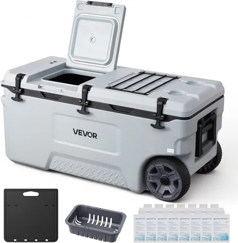 Miniatura 10 de VEVOR Portable Cooler,Hard Cooler with Ice Retention, Heavy-Duty Handles and Strap, Lightweight Rigid Material Insulated Portable Cooler, Suitable