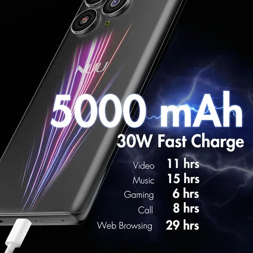 Miniatura 3 de NUU Teléfono celular B30 5G AMOLED 6.7" 8GB RAM/256GB Teléfonos desbloqueados para T-Mobile, Mint, Metro, Qlink y más, cámara selfie de 64MP +
