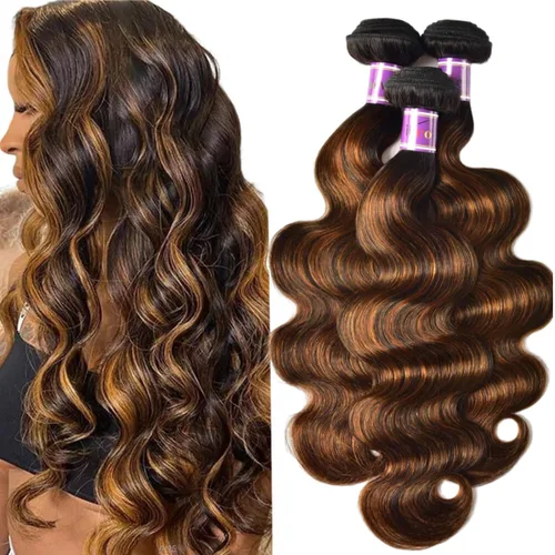 Miniatura 29 de UNice 4 manojos de cabello humano brasileño ondulado, 100% real, sin procesar, extensiones de cabello humano virgen, color negro natural, 20, 22
