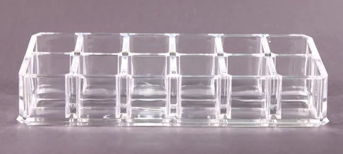Miniatura 2 de Estuche de maquillaje acrílico transparente y lápiz labial o soporte para brochas con 12 compartimentos