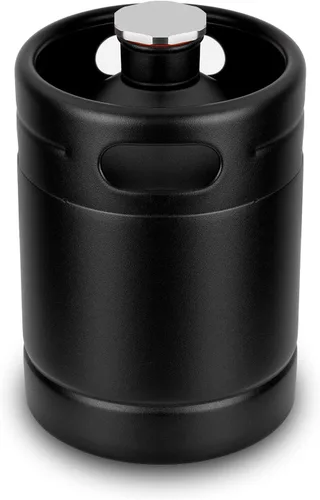 Mini barril de 64 onzas, barril de acero inoxidable para el hogar con recubrimiento en polvo negro mate sin arañazos para mantenerse fresco para
