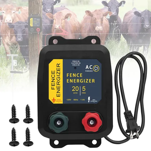Miniatura 8 de Cargador de cerca eléctrica PE2 – 0.10 Joule, Cargador de cerca eléctrica enchufable de 2 millas/8 acres, para perros, ganado, ardillas, corrales