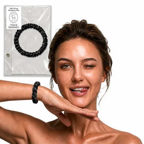 Miniatura 6 de SUNDAYSILKS™ - Lujosos coleteros de seda de morera para mujeres y niñas Coleteros antideslizantes y sedosos para el cabello natural, rizado, fino