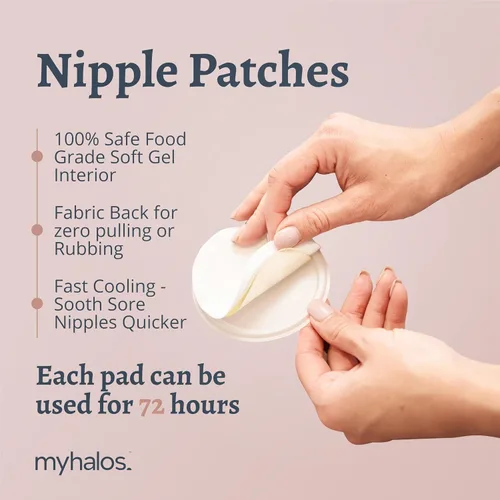Miniatura 4 de MyHalos Paquete de terapia de senos – 2 paquetes de terapia de mama caliente y frío y 4 almohadillas de hidrogel para pezones para lactancia materna