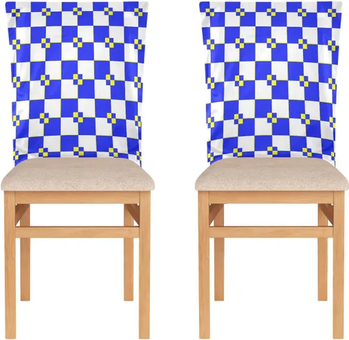 Buffalo Plaid White Blue Yellow Covers for Chairs Removable for Classroom Set of 2 Decorating Club Chair Slipcover Cover para sillas de comedor 2