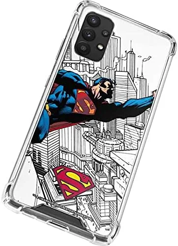 Miniatura 2 de Skinit Funda transparente compatible con Galaxy A32 5G – Diseño oficial de DC Comics Superman Flying Over City Pose