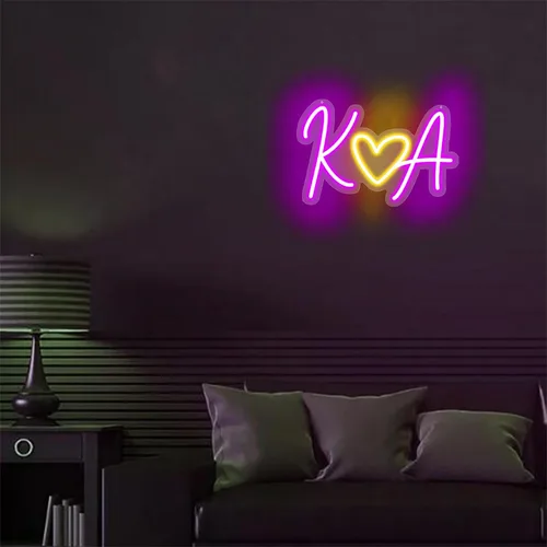 Miniatura 5 de Letreros de neón con letra inicial personalizada, luces LED, iniciales de neón personalizadas para parejas, letrero del alfabeto para decoración
