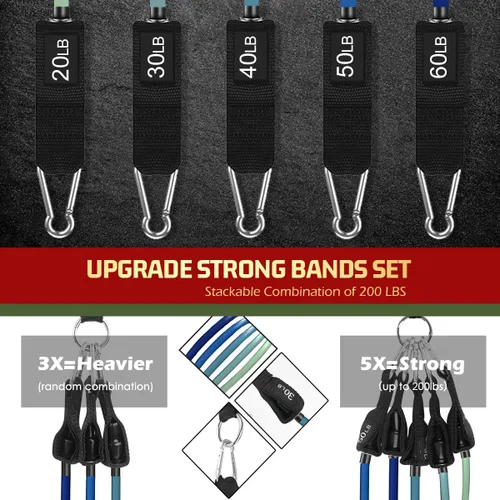 Miniatura 3 de VEICK Resistance Bands with Handles for Men Women, Exercise Bands, Workout Bands for Working Out, Exercising Bands for Fitness Weights Work Out at