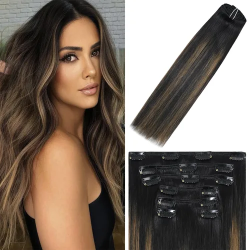 Miniatura 9 de WindTouch - Extensiones de cabello humano Remy con pinzas, color rubio decolorado combinado con balayage, para cabello rubio, 2.47 onzas, N.°