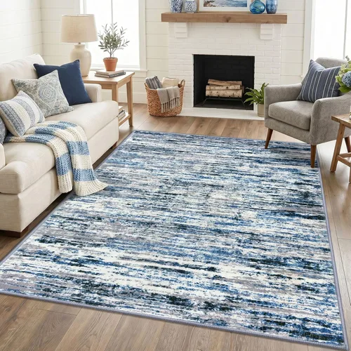 Miniatura 32 de Alfombra de pasillo moderna Lansny 2 x 6 pulgadas, alfombra de cocina lavable verde mostaza multicolor, alfombra antideslizante suave para pasillo