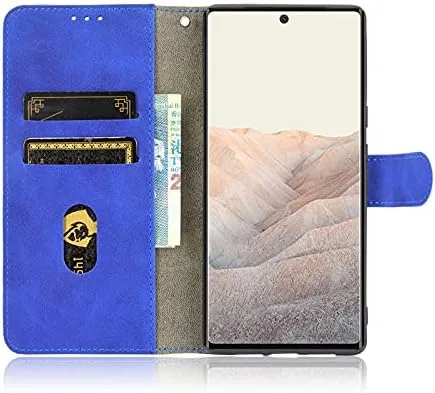 Miniatura 2 de Compatible con Google Pixel 6A, cubierta trasera magnética de piel, plegable, con ranura para tarjetero, para Google Pixel 6A