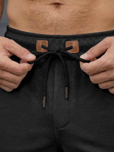 Miniatura 5 de JMIERR pantalones cortos casuales de 5"/ 7" para hombre, con cintura elástica de estilo gofrado, cordón de ajuste, pantalones cortos