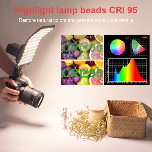 Miniatura 3 de Fomito Panel de luz LED flexible plegable, iluminación suave regulable en la cámara, 2500K-6500K CRI95, a prueba de salpicaduras para fotografía