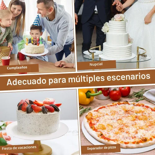 Miniatura 6 de 6 piezas de soportes para tartas, soportes para tartas blancos de 25,4 cm redondos, 100% cartón de grado alimenticio, soportes circulares
