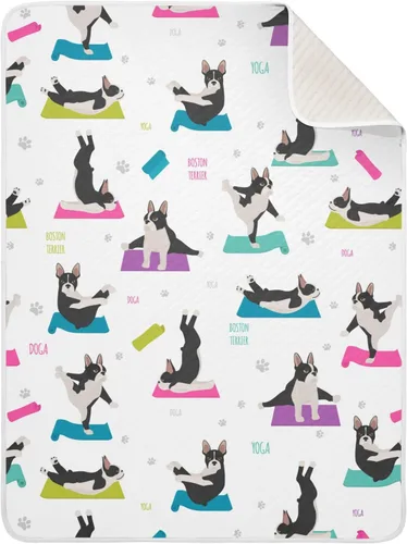 Miniatura 8 de Ollabaky Manta de algodón con diseño de perro Border Collie para niños y niñas, manta de algodón para cuna, cochecito o guardería, manta