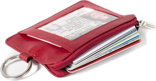 Miniatura 3 de RFID Slim ID - Cartera con bolsillo frontal con cierre de monedero, Rojo, S