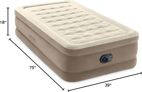 Miniatura 10 de Intex Dura-Beam - Colchón de aire de lujo ultra afelpado: Fiber-Tech, bomba eléctrica incorporada, altura de cama de 18 pulgadas, capacidad