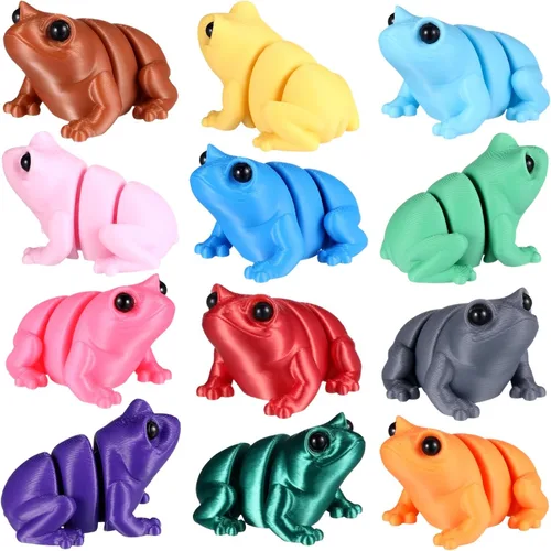 Miniatura 13 de Honoson 12 piezas de animales impresos en 3D 3D mini animales flexibles y articulados pequeños para aliviar el estrés de mascotas, para adultos