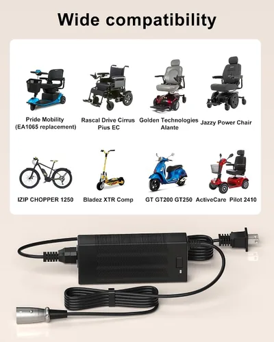 Miniatura 3 de Cargador de batería con conector XLR macho de 3 pines de 24 V 5 A, compatible con silla eléctrica Jazzy, scooter de movilidad del orgullo