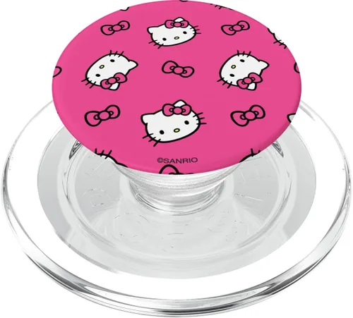 Miniatura 9 de Hello Kitty PopSockets con patrón de lazos PopGrip estándar