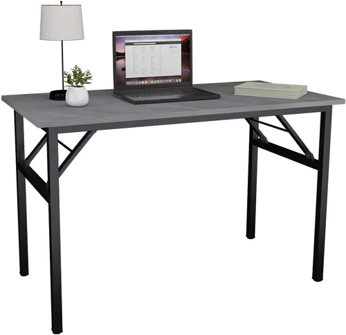Miniatura 19 de DlandHome - Mesa plegable para computadora de 47 pulgadas, escritorio portátil, mesa de actividades, mesa de conferencias, escritorio de oficina