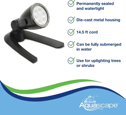 Miniatura 8 de Aquascape - Luz LED sumergible para estanque, jardín y resaltar el paisaje, Foco, Negro