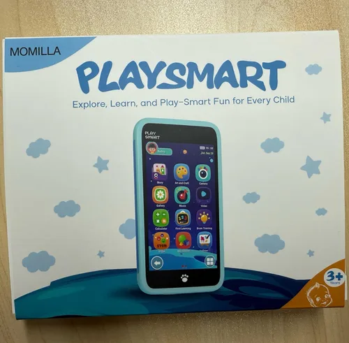 Miniatura 8 de MOMILLA Juguetes para niños, teléfono inteligente, cámara dual con calcomanías, pantalla táctil de 3.97 pulgadas, más de 200 juegos educativos