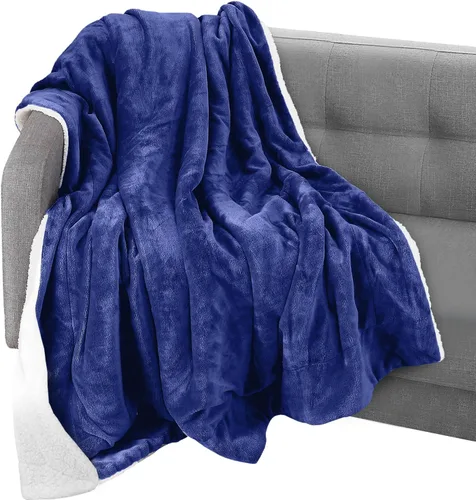 Miniatura 45 de Elegant Comfort Manta reversible de franela sherpa, ultrasuave, mullida, acogedora y afelpada, manta decorativa ligera para todas las estaciones, 50