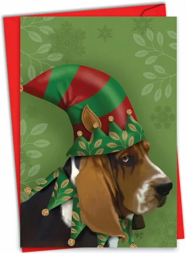 Miniatura 10 de The Best Card Company - Tarjeta de felicitación de Feliz Navidad con sobre (4.63 x 6.75 pulgadas) - Canine Antics C3194GXSG