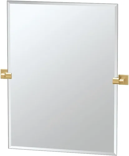 Miniatura 14 de Gatco 5679SM - Espejo rectangular sin marco, 24 pulgadas, latón cepillado negro mate combinado