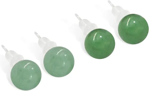 Miniatura 6 de Jade Earrings Studs, Green Jade Earrings for Women, 925 Sterling Silver Stud Earrings for Sensitive Ears, Jade Jewelry for Women & Men